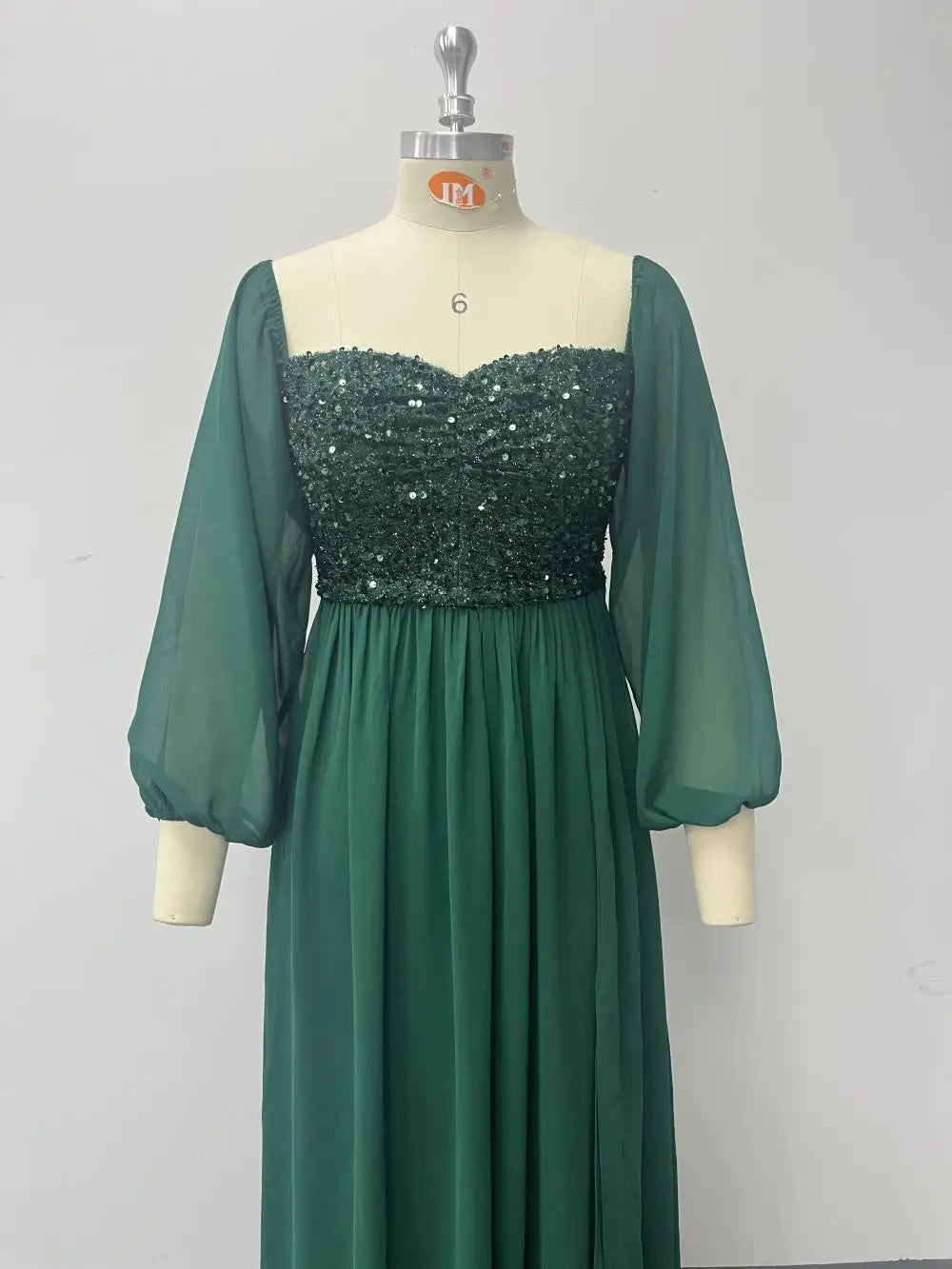 Robe de Soirée Vert Foncé Sans Bretelles