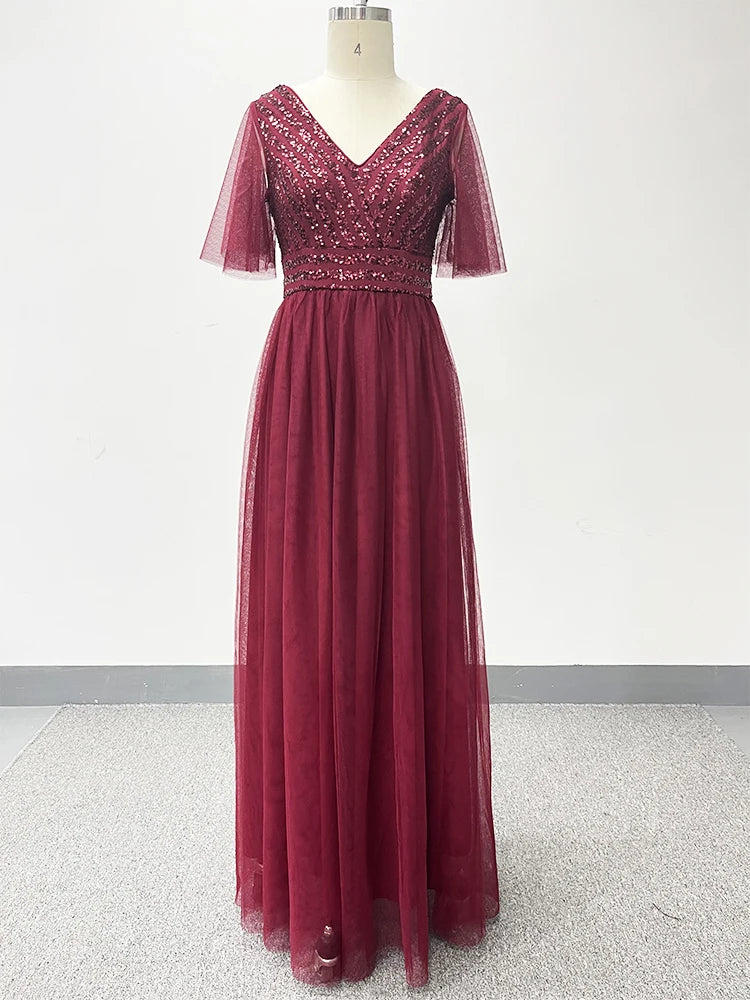 Robes ample élégante à col en V