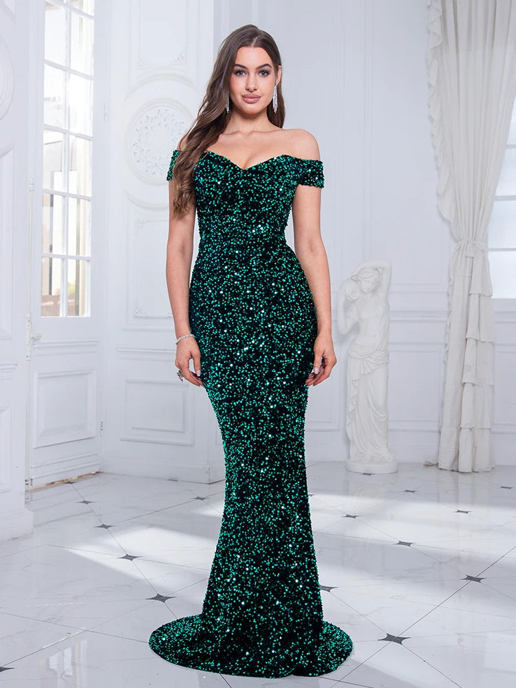 robe paillette longue