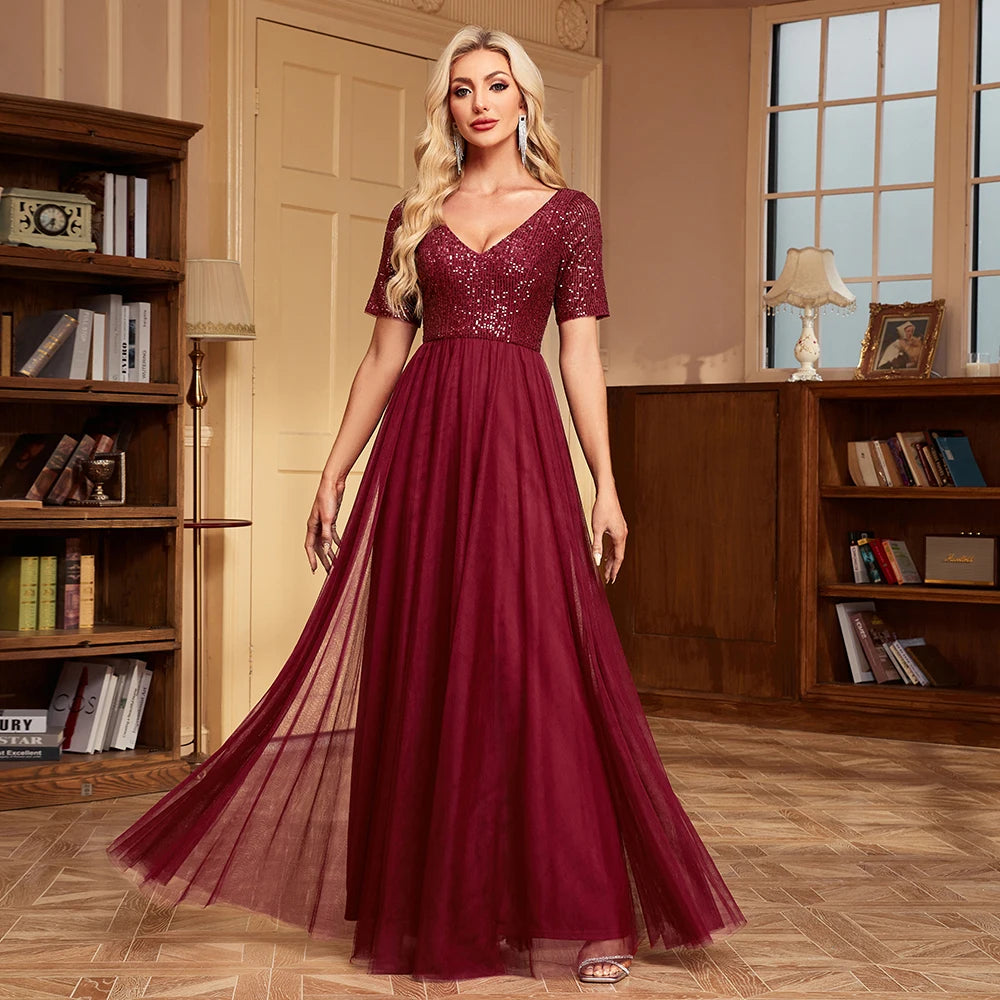Robe de soirée élégante en tulle pour femme
