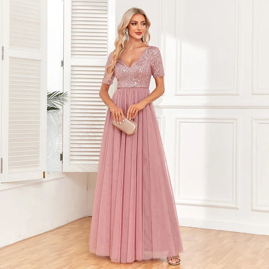 Robe de soirée élégante en tulle pour femme