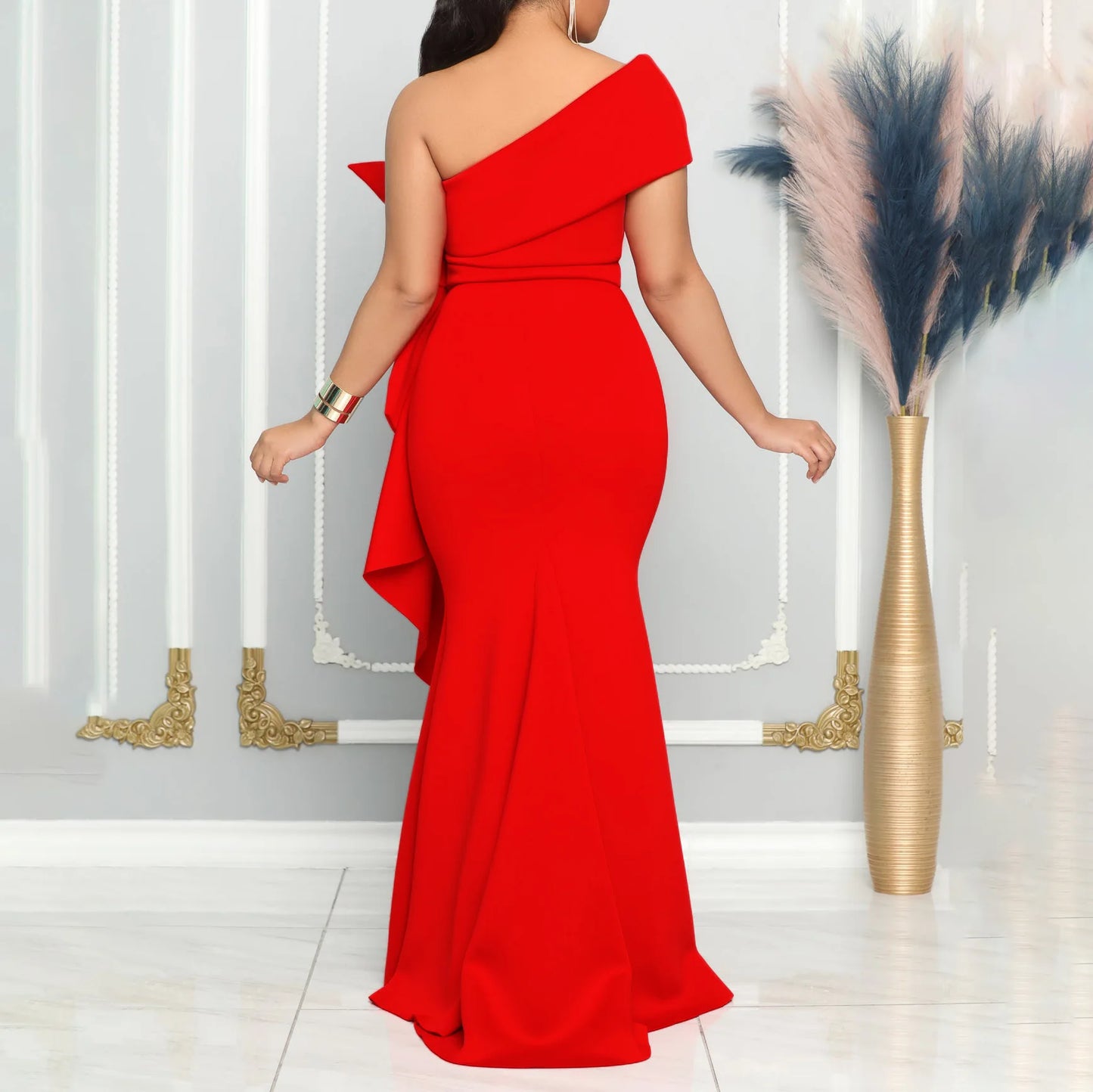 Robe maxi longue avec nœud pour femme
