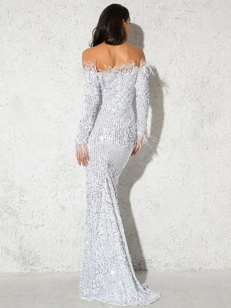 Robe de Soirée Longue à Paillettes