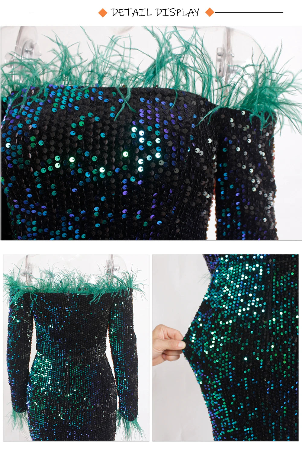 Robe de Soirée Longue à Paillettes