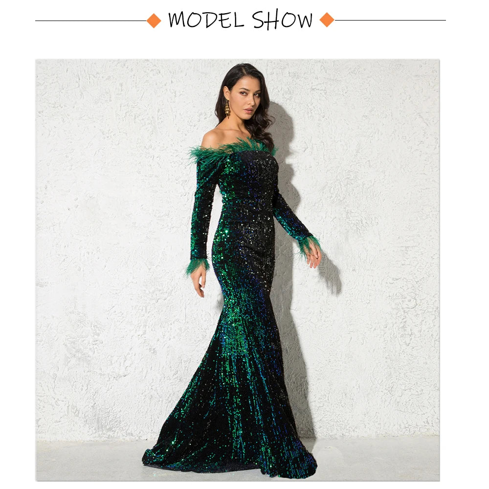 Robe de Soirée Longue à Paillettes