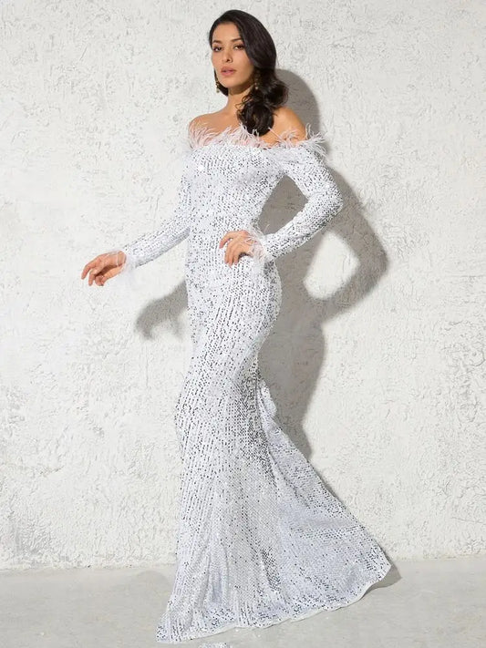 Robe de Soirée Longue à Paillettes