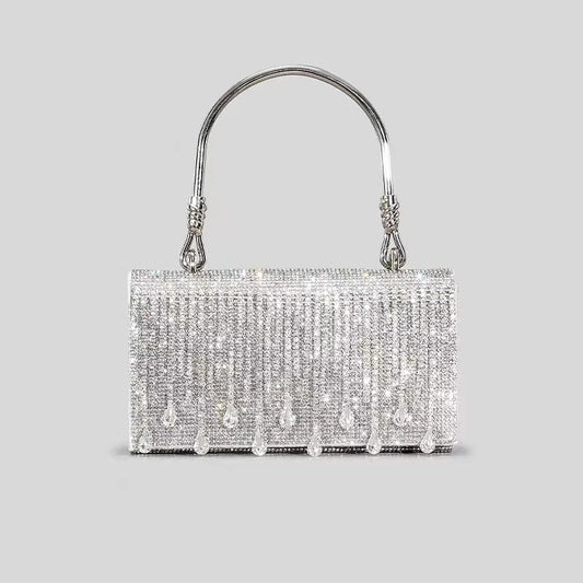Sac à main de soirée brillant, à strass, fourre-tout 