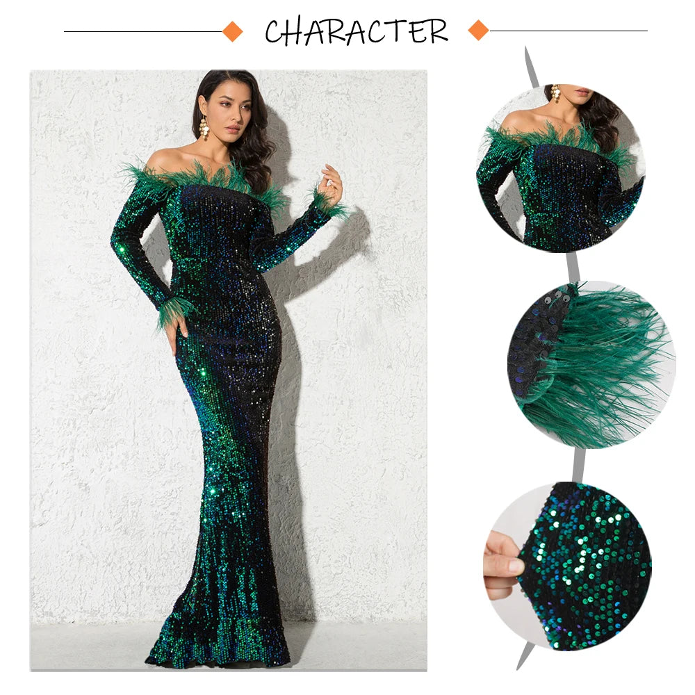 Robe de Soirée Longue à Paillettes