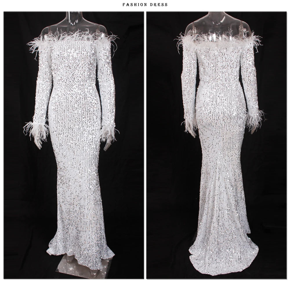 Robe de Soirée Longue à Paillettes