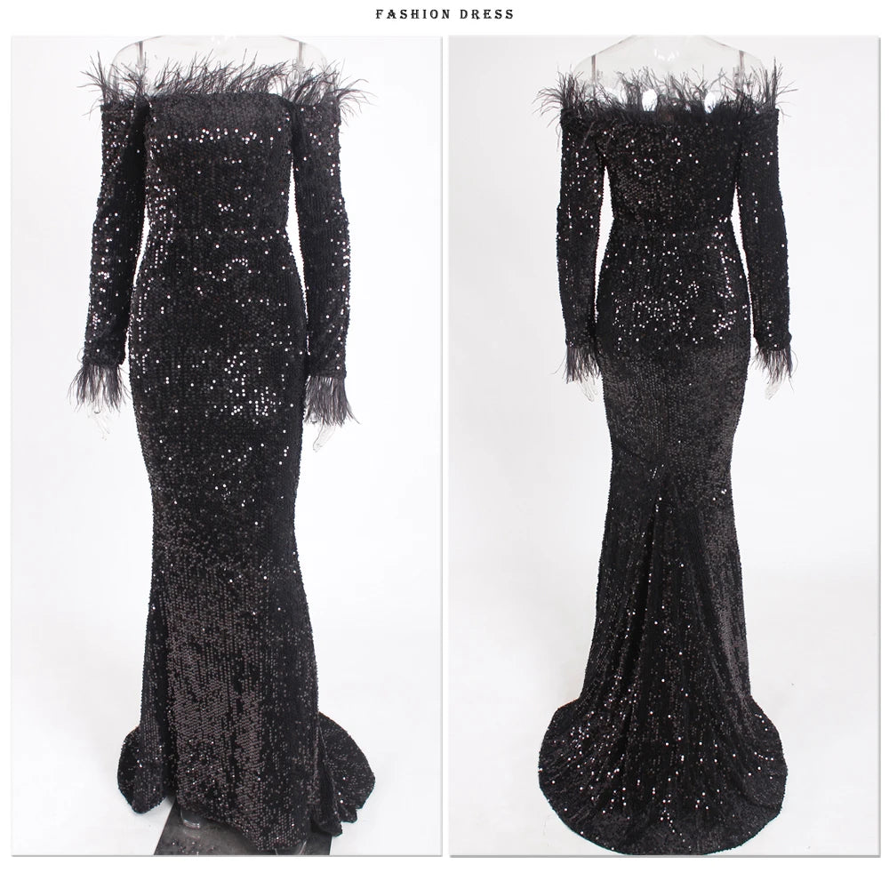 Robe de Soirée Longue à Paillettes