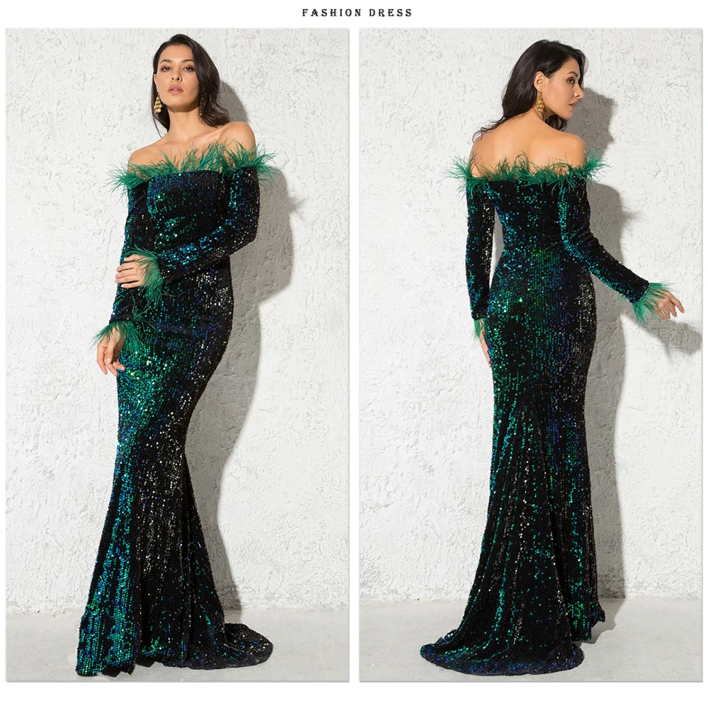 Robe de Soirée Longue à Paillettes