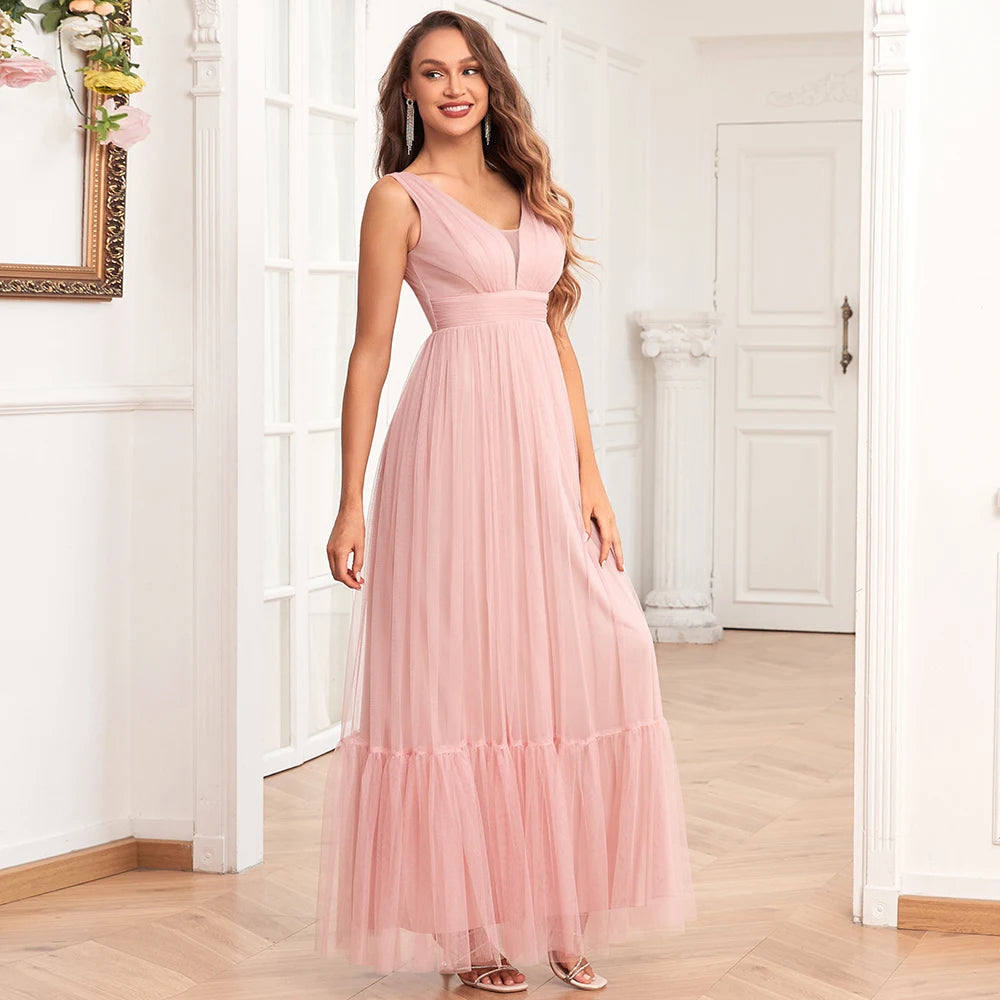 Robe fluide rose saumon