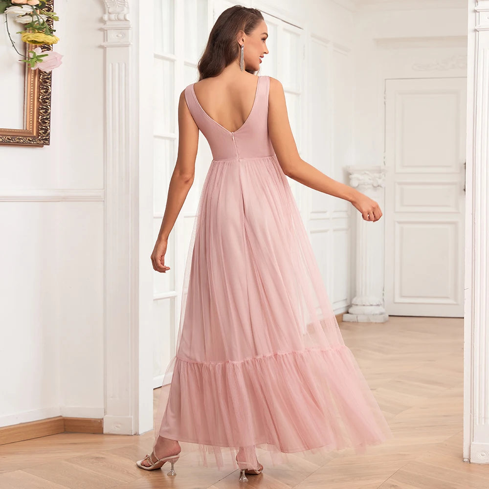 Robe fluide rose saumon