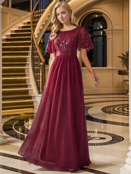 Robe de Soirée Longue en Tulle