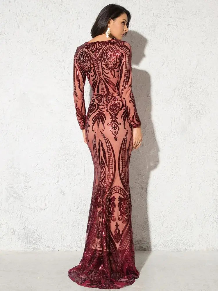 Robe de Soirée à Paillettes Dorées